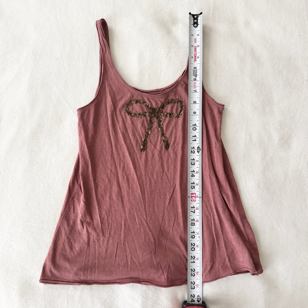 Rare Aerie Y2K Sequin Bow embellished Tank Top Ballet Coquette size small - Picture 5 of 5